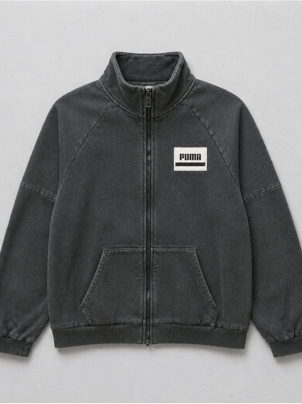 Puma Kids Black Charcoal Full-Zip Puffer Jacket